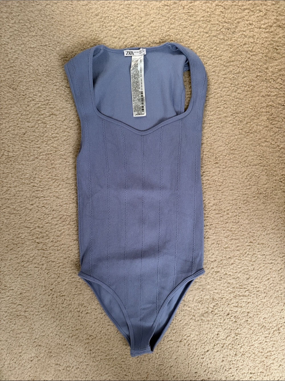 ZARA Lavender Ribbed Sleeveless One-Piece Bodysuit
